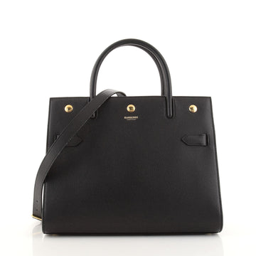 Burberry Title Two Handle Tote Leather Small