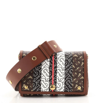 Burberry Hackberry Shoulder Bag Monogram E-Canvas Small
