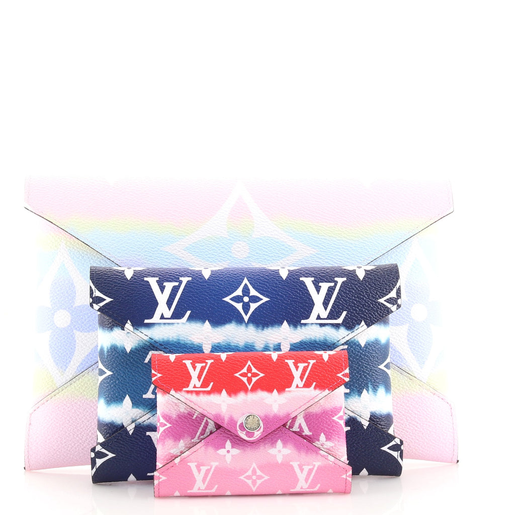 Louis Vuitton Pink Tie Dye Monogram Escale Kirigami GM Pouch Envelope  703lvs621