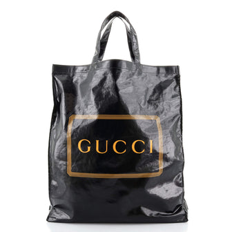 Gucci Logo Shopper Tote Coated Cotton Tall
