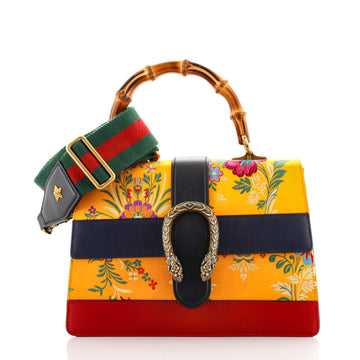 Gucci Dionysus Bamboo Top Handle Bag Floral Jacquard with Leather Medium
