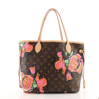 Louis Vuitton Neverfull Tote Limited Edition Monogram Roses MM