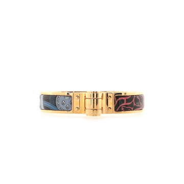 Hermes Hinged Bracelet Printed Enamel Thin