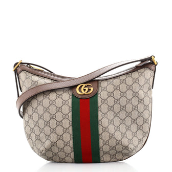 Gucci Ophidia Half Moon Hobo GG Coated Canvas Small