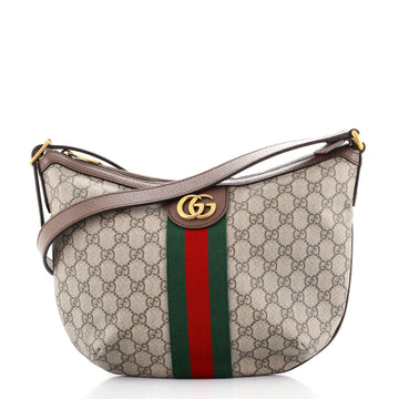 Gucci Ophidia Half Moon Hobo GG Coated Canvas Small