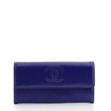 Chanel Timeless CC Flap Wallet Patent Caviar Long