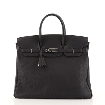 Hermes HAC Birkin Bag Blue Fjord with Palladium Hardware 36