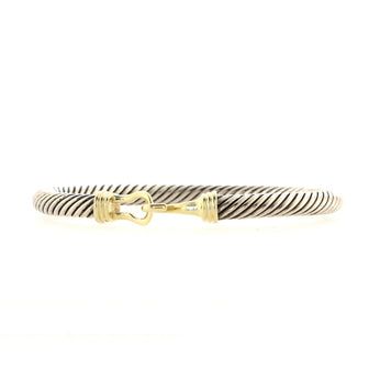 David Yurman Cable Buckle Bracelet Sterling Silver with 14K Yellow Gold 5mm