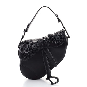 Christian Dior Saddle Handbag Leather with Applique Mini
