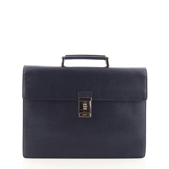 Prada Combination Lock Briefcase Saffiano Leather