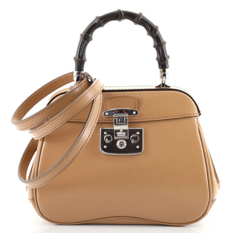 Gucci Lady Lock Bamboo Top Handle Bag Leather Mini