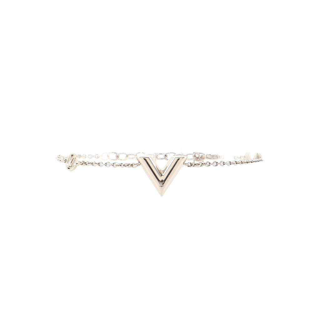 LOUIS VUITTON Essential V Supple Bracelet Silver 1296599
