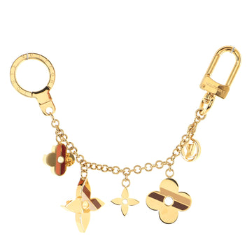 Louis Vuitton Stripe Flowers Chain Bag Charm and Key Holder Metal