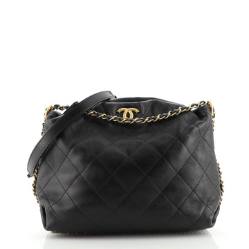 Chanel Coco Shelter Bowling Bag Quilted Shiny Lambskin Small