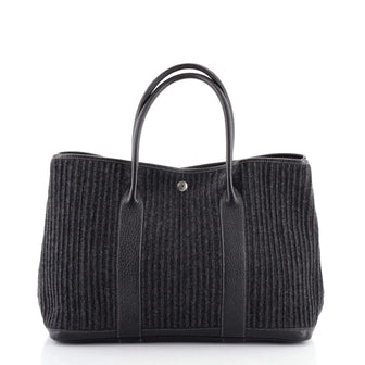 Hermes Garden Party Tote Ribbed Canvas and Leather 36