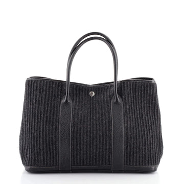 Hermes Garden Party Tote Ribbed Canvas and Leather 36