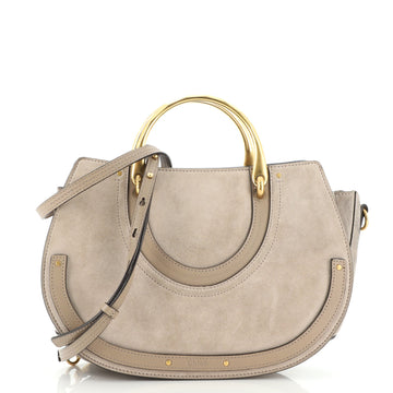 Chloe Pixie Double Handle Bag Leather with Suede Medium