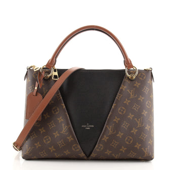 Louis Vuitton V Tote Monogram Canvas and Leather MM