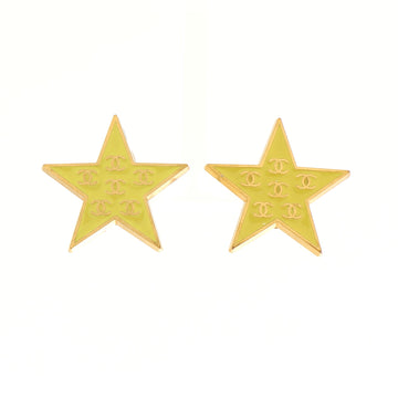 Chanel CC Star Clip-on Earrings Metal with Enamel