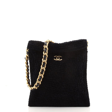 Chanel Drawstring Chain Pochette Blended Fabric Small