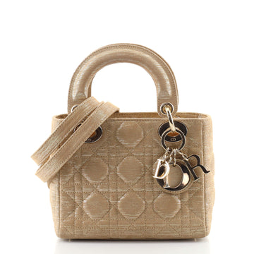 Christian Dior Lady Dior Bag Cannage Quilt Metallic Leather Mini