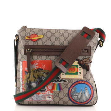 Gucci Courrier Zip Messenger GG Coated Canvas with Applique Medium