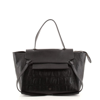 Celine Belt Bag Crocodile Embossed Leather Medium