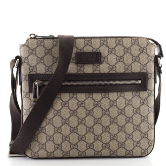 Gucci Front Zip Messenger GG Coated Canvas Medium