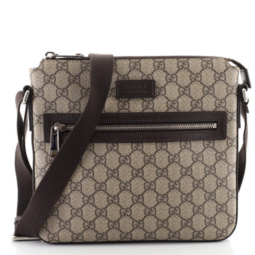 Gucci Front Zip Messenger GG Coated Canvas Medium