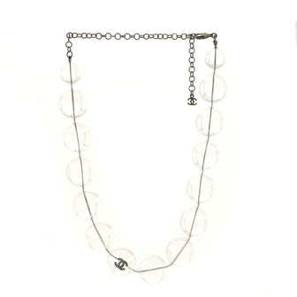 Chanel CC Oversized Clear Balls Necklace Metal and Resin