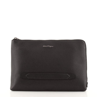 Salvatore Ferragamo Hand Strap Clutch Leather Large