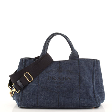 Prada Canapa Convertible Tote Denim Medium
