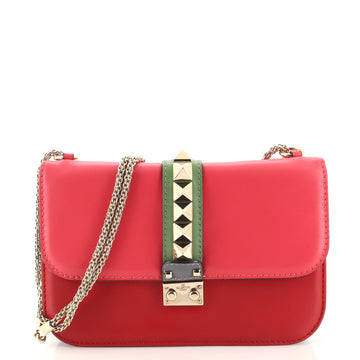 Valentino Glam Lock Shoulder Bag Leather Medium
