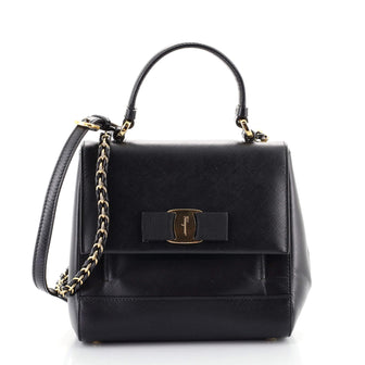 Salvatore Ferragamo Carrie Vara Shoulder Bag Saffiano Leather Small