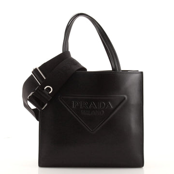 Prada Logo Drill Tote Leather Small