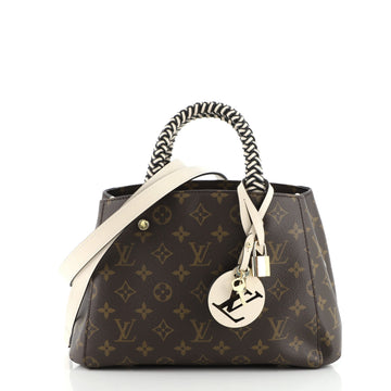 Louis Vuitton Braided Handle Montaigne Handbag Monogram Canvas BB