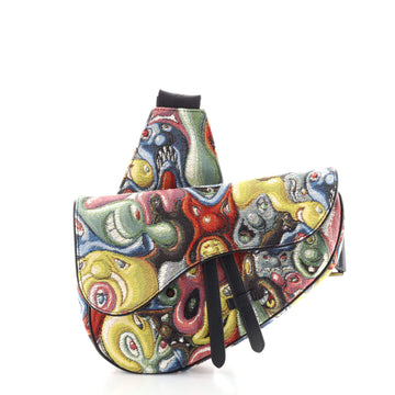 Christian Dior Kenny Scharf Saddle Crossbody Bag Jacquard Printed Canvas