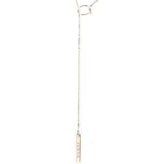 Gucci Logo Lariat Necklace 18K White Gold