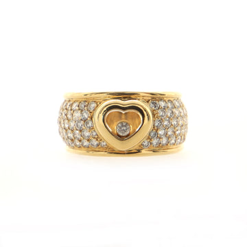 Chopard Happy Diamonds 1 Diamond Heart Ring 18K Yellow Gold with Diamonds and Floating Diamond