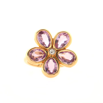 Tiffany & Co. Sparklers Flower Ring 18K Rose Gold with Amethyst and Diamond