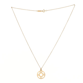 Tiffany & Co. Atlas Circle Pendant Necklace 18K Rose Gold with Diamonds