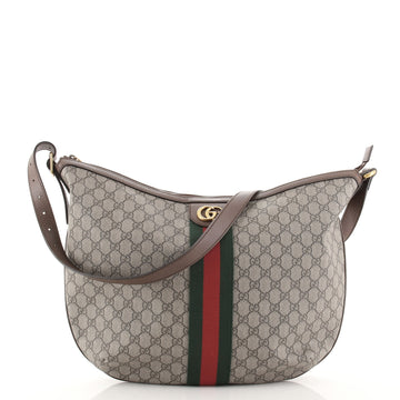 Gucci Ophidia Half Moon Hobo GG Coated Canvas Large