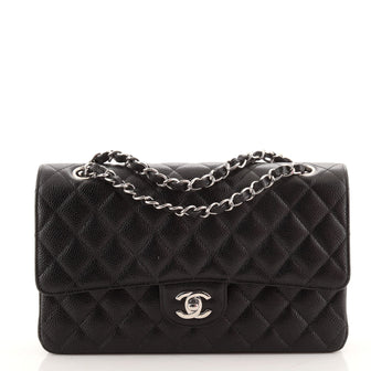 Chanel Classic Double Flap Bag Quilted Caviar Medium