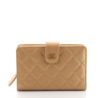 Chanel French Wallet Quilted Iridescent Caviar