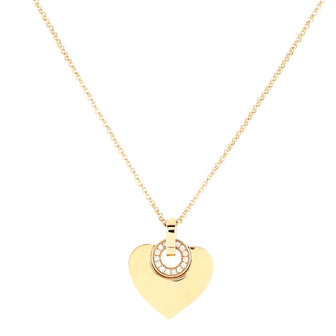 Bvlgari Cuore Heart Pendant Necklace 18K Rose Gold with Diamonds