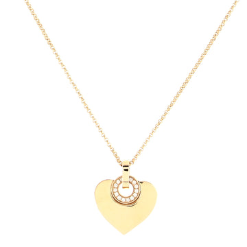 Bvlgari Cuore Heart Pendant Necklace 18K Rose Gold with Diamonds