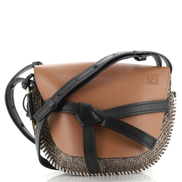 Loewe Gate Shoulder Bag Leather with Tweed Small