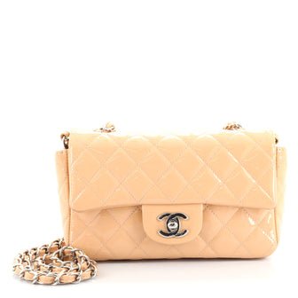 Chanel Classic Single Flap Bag Quilted Patent Mini