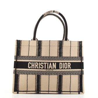 Christian Dior Book Tote Embroidered Canvas Small