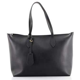 Burberry Zip Tote Leather and Haymarket Check Coated Canvas Medium